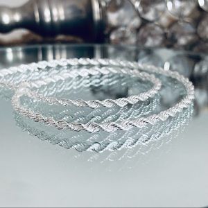 925 Sterling silver 18” rope chain necklace (2mm)